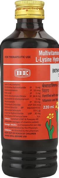Bethadoxin 12m Bottle Of 220ml Syrup: Uses, Side Effects, Price ...