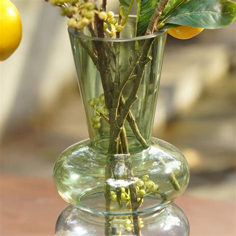 Green Blue Trinity Colourblocked Glass Vase