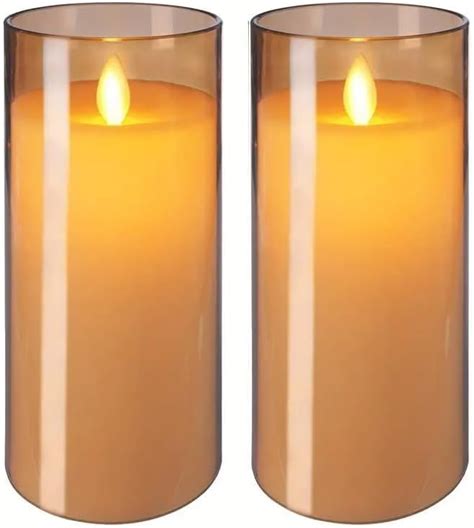 Evona LED Plastic Cup Pillar Flameless Battery Operated Candles with ...