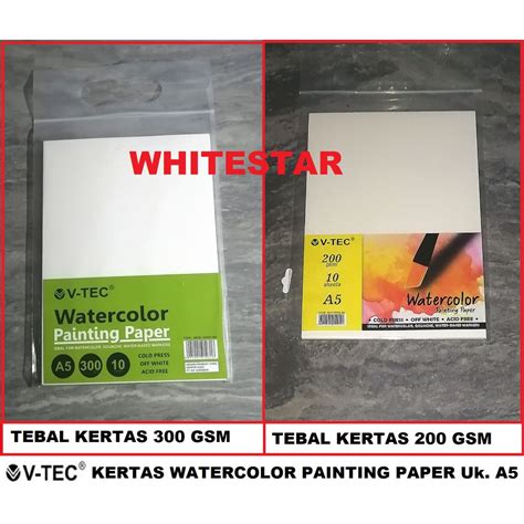 Jual kertas watercolor painting paper v-tec 200gsm / 300gsm cold press ...