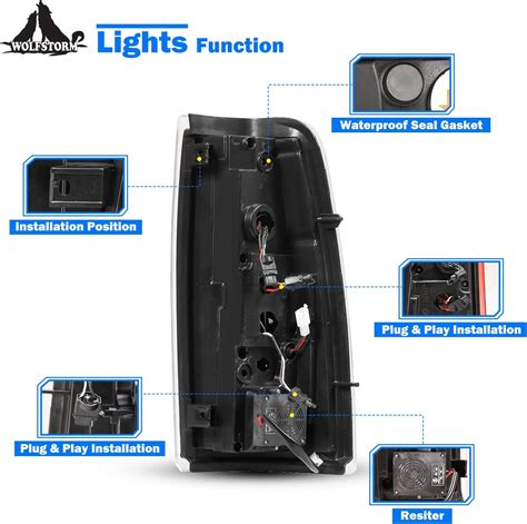 Buy WOLFSTORM LED Tail Lights for 1999-2006 Chevy Silverado 1500 and ...