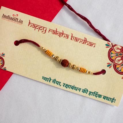 Send Beads Rudraksh Rakhi for Brother Online Rakhi Delivery in India ...