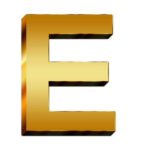 Large golden letter "E" free image download