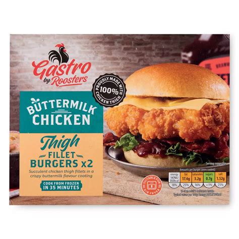 Buttermilk Chicken Thigh Fillet Burgers 2 Pack | ALDI IE