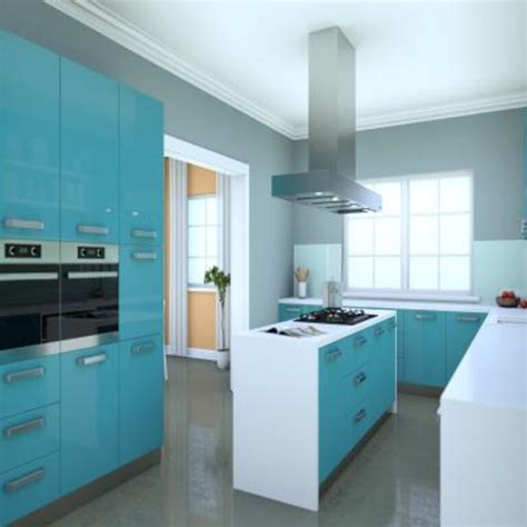 Contemporary L Shape Modular Frosty White Kitchen Design