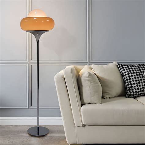 Macron Style Floor Light 1-Light with Glass Shade for Living Room ...