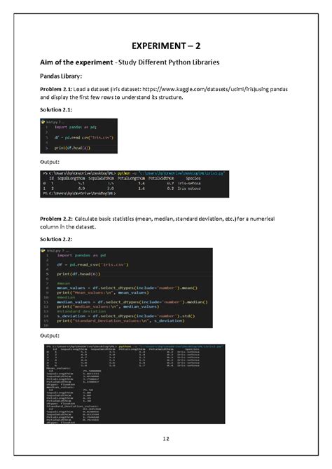 Ml 652 - nice - EXPERIMENT – 2 Aim of the experiment - Study Different ...