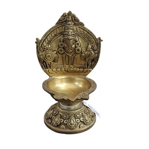9.5" Brass Perumal Face Big Diya/Pooja Aarti/Deepam Oil Lamp – VTI HERITAGE