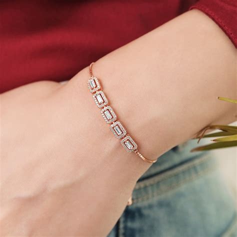 Rose Gold Radiance Women's Silver Bracelet - Shop Now – Zavya