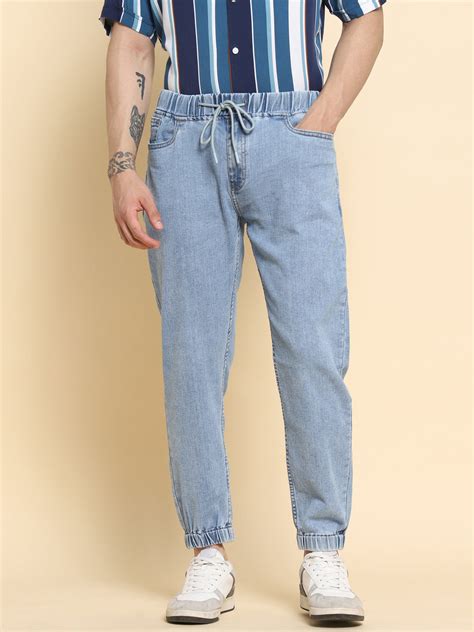 Men's Slim Fit Medium Blue Denim Jeans Waistband With Belt Loops Has A ...