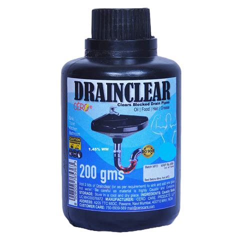 CERO ® DRAINCLEAR (Dry Powder) to Clear Clogged Drains, Sinks and Pipes ...