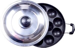 KitchenWale Designer Appam Pan 12 cavity - Grey with Lid 12 L capacity ...