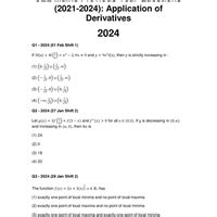 Applications of Derivatives: JEE Main Previous Year Questions (2021 ...