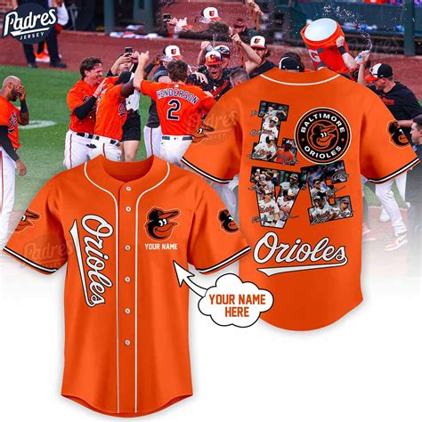 Custom Baltimore Orioles Love Team Orange Baseball Jersey - Padres ...