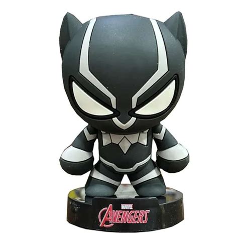MARVEL BLACK PANTHER DROP GLUE STANDING FIGURE / KEYCHAIN - BLACK/WHIT ...