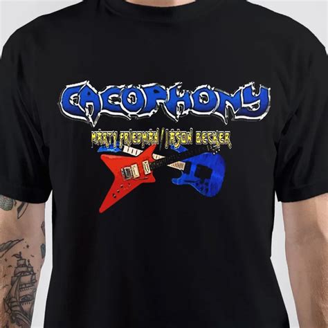 RARE Vtg Cacophony Jason Becker Marty Friedman Cotton Black Full Size ...