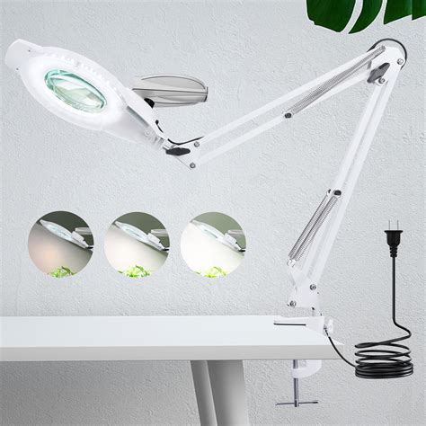 KIRKAS LED 10X Magnifying Desk Lamp, 2,200 Lumens Stepless Dimmable, 8 ...