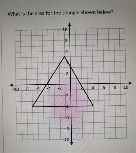 What is the area for the triangle shown below? - brainly.com