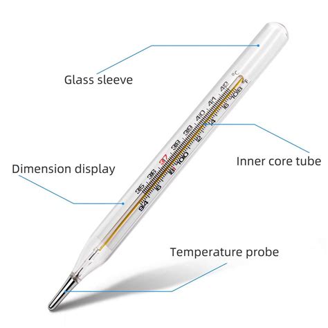 NABIA Glass Oral Thermometer for Fever Test - Axillary Temperature ...