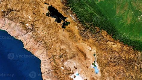 4K Titicaca Lake of South America Map, High Resolution Satellite View ...