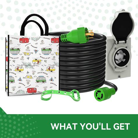 RVINGPRO 30 Amp Generator Cord 100FT and Power Inlet Box, India | Ubuy