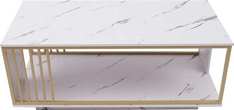 Miumaeov Marble Coffee Table with Gold Metal Frame and India | Ubuy