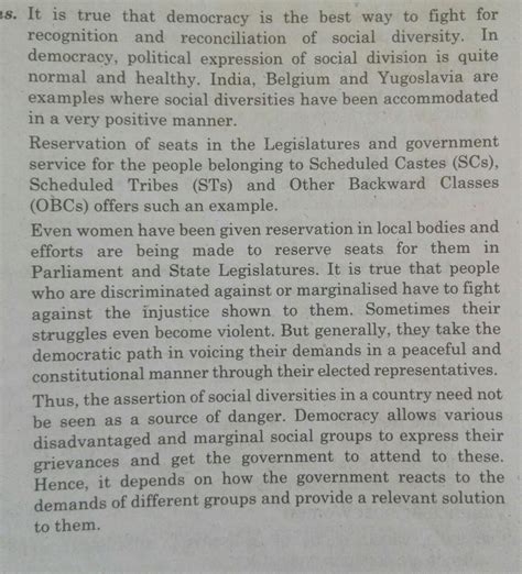 Democracy is the best way to fight for recognition and also to ...