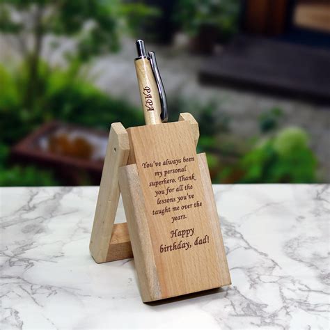 Personalized Wooden Pen Stand – Karavali Crafts