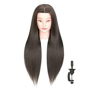 OSEN 30 Inches Long Brown Human Hair Dummy Hairdresser Salon Mannequin ...