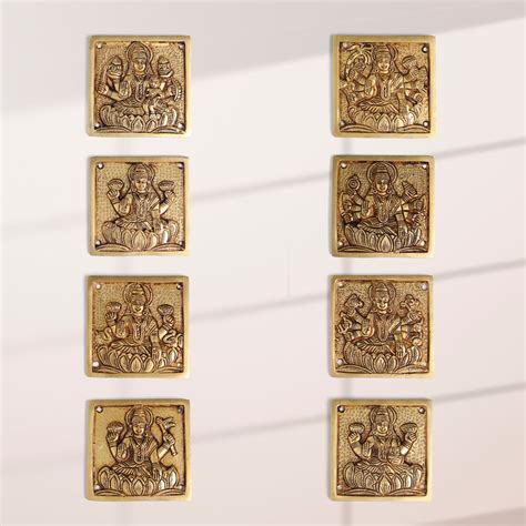 Brass Ashtalakshmi Hanging Plates Set (4 Inch) – Vedansh Craft