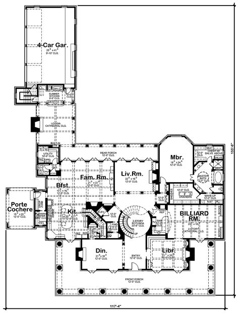 House Plan 66446 - Plantation Style with 9360 Sq Ft, 5 Bed, 5 Bat ...