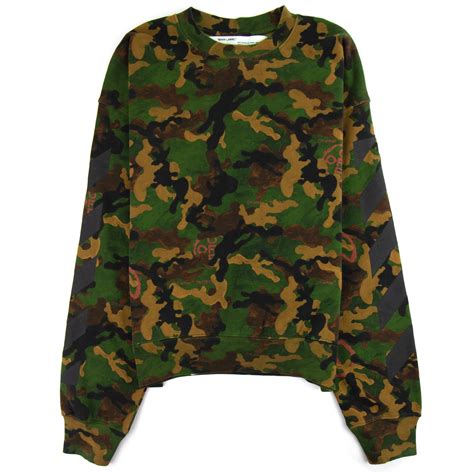 Off White Camouflage Oversized Crewneck Sweatshirt Camo | ONU