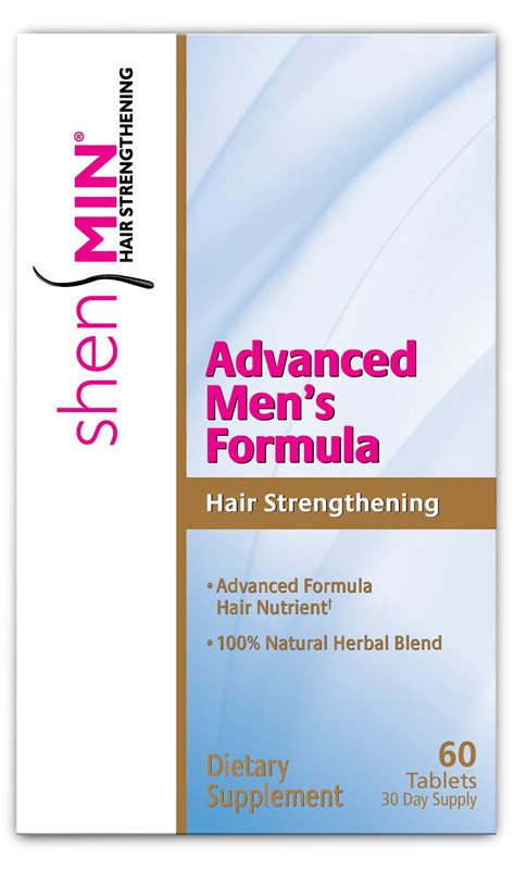 Shen Min Advanced Hair Strengthening Formula for Men, Tablets, Pink, 60 ...