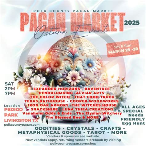 Ostara 2025 - Pagan Market Livingston, Pedigo Ball Park, Livingston, 29 ...