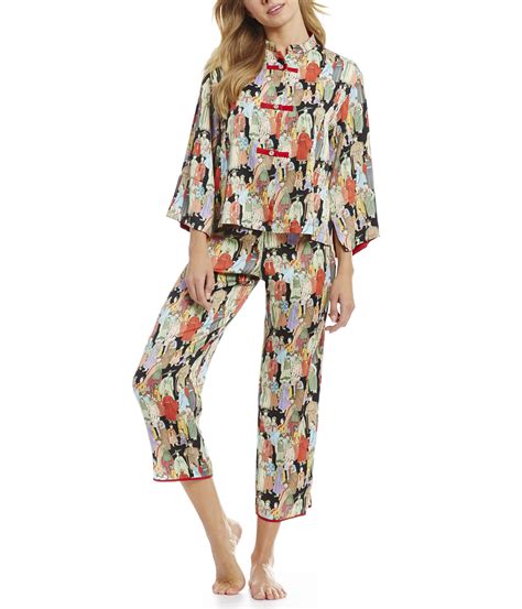 Natori Dynasty Crowded City Satin Coordinating Pajama Set | Dillard's ...