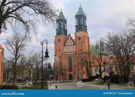 Cathedral in the Beautiful Old City of Poznan, Poland Stock Image ...