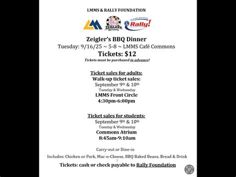 LMMS Rally Silent Auction & Zeiglers BBQ Dinner, Lost Mountain Middle ...