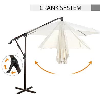 10ft Hanging Patio Umbrella, Outdoor Aluminum Umbrella with 360 ...