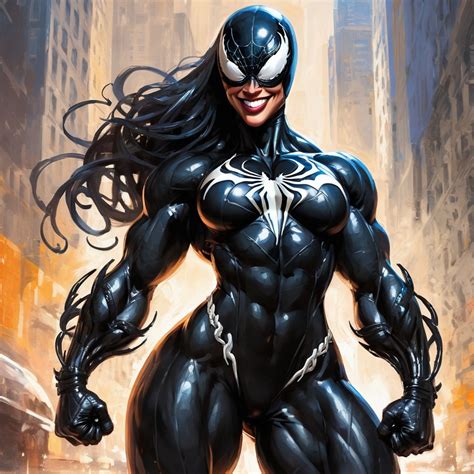 super extremely mega muscular she venom posing with her super ...