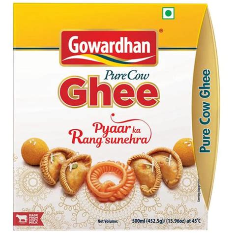 Gowardhan Pure Cow Ghee - Rich In Vitamin A & E, 500 ml – Fetch N Buy