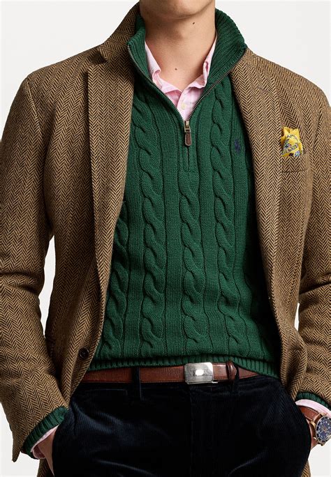 Polo Ralph Lauren CABLE KNIT COTTON QUARTER ZIP SWEATER - Džemperis ...