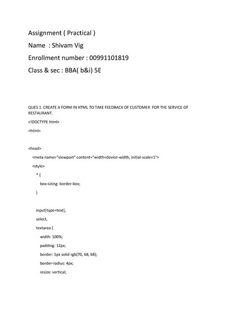 Document - Full functionality - Assignment ( Practical ) Name : Shivam ...