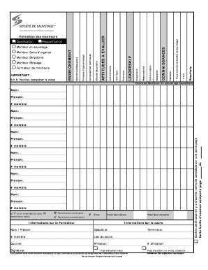 Remplissable En Ligne Feuille examen Formateur de moniteurxls Fax Email ...