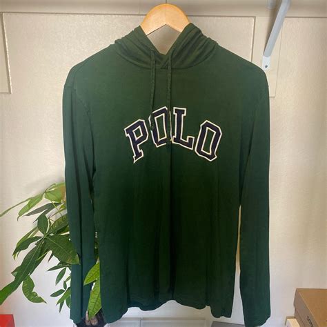 Polo - Green Pullover Hoodie Size: M #Green #Polo... - Depop