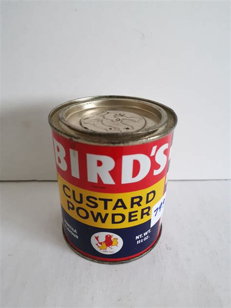 Vintage Bird's Custard powder tin - 3x4"H - Schmalz Auctions
