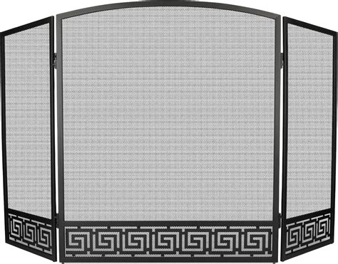Amazon.com: 3 Panel Fireplace Screen Decorative, Nouetele Curved ...