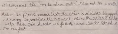 Explain the meaning of the line, 'The hundred yard dash now reduced to ...
