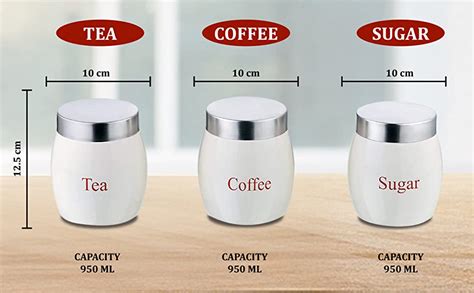 Buy BOXY Stainless Mild Barrel shaped Canister Set of 3 (Tea,Coffee ...