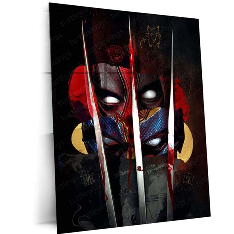 ⚔️ Deadpool vs Wolverine Metal Frame Poster | Epic Marvel Showdown Wal ...