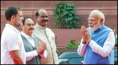 PM Modi steps out of car, stops for conversation with Rahul Gandhi in ...